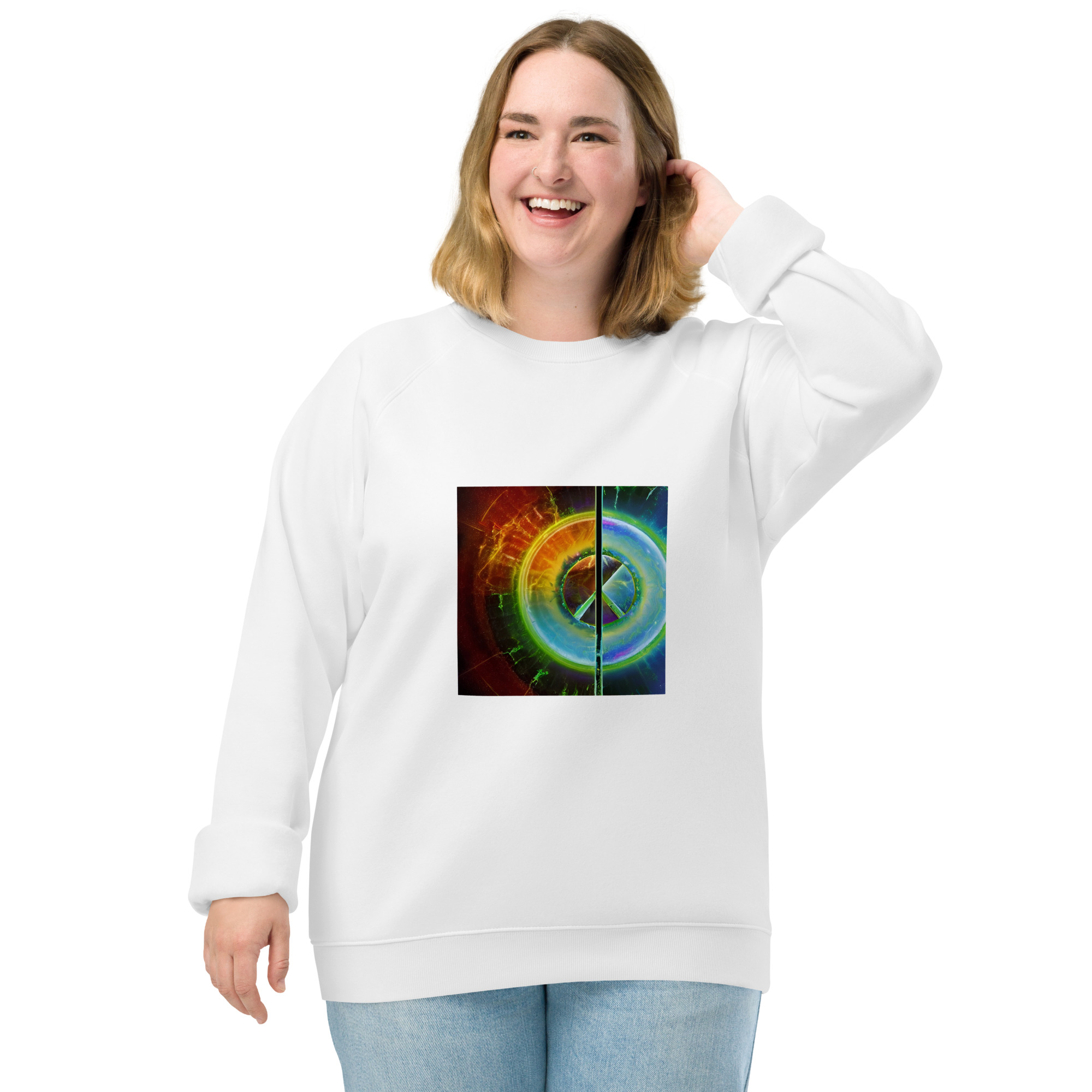 Unisex organic raglan sweatshirt - Image 6
